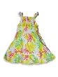 Hula Bay - Toddler Girls Tank Sundress, White, Yellow, Pink, Green
