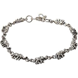 India Jewelry Elephant Bracelet Sterling Silver 7.25 inches