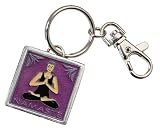 Yoga Namaste Purple Metal Key Chain