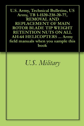 U.S. Army, Technical Bulletins, US Army, TB 1-1520-238-20-77, REMOVAL AND REPLACEMENT OF MAIN ROTOR BLADE TIP WEIGHT RETENTION NUTS ON ALL AH-64 HELICOPTERS ... Army field manuals when you sample this book