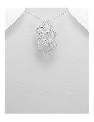 Heart CZ Pendant Necklace In 92.5 Sterling Silver