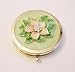 Argento Sc Amaryllis Flower Green Mirror with Swarovski Crystals