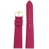 Watchband Genuine Lizard Fuchsia 22mm