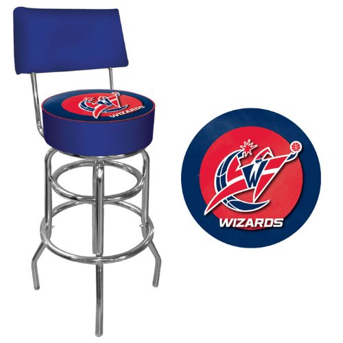 NBA Washington Wizards Padded Swivel Bar Stool with Back