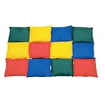 Sportime Nylon Covered Bean Bags - 4 x 4 Inches - Set of 12 - 4 Colors