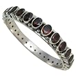 Bangle Jewelry Sterling Silver Garnet Gemstone 2.25 inches