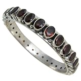BangleJewelrySterlingSilverGarnetGemstone2.25inches