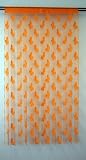 Fadenvorhang "Luna" mit eingewebtem Schmetterlingsmuster. Fb.: orange, Tunnelzug. 145x95cm