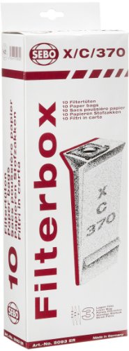 Sebo 5093ER Filter-Box (10 Filtert&uuml;ten) f&uuml;r automatic X/ XP, airbelt C, 370, G / 3-lagig mit Hygienedeckel/ 10 Filtert&uuml;ten