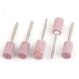 uxcell　 軸付き砥石 砥石　研磨　ラウンド　石の直径9.5mm　マウント　5個入り　　ピンク　セラミック　金属