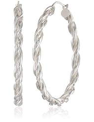 Sterling Silver Twist Hoop Earrings