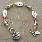 Custom Engraved Sterling Silver Friendship Bracelet