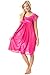 Casual Nights Women's Satin Lightweight Nightgown Embroidered Lace Cap Sleeve