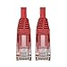 Tripp Lite Cat6 Gigabit Ethernet Snagless Molded Patch Cable, 24 AWG 550Mhz Premium UTP, Red GbE RJ45 M/M 6in 6