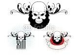 Wallmonkeys Peel and Stick Wall Decals - Tatoo Skull - Removable Graphic