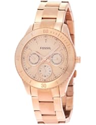 Women Watch Fossil ES2859 Rose Gold Tone Stainless Steel Case and Bracelet Rose