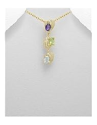 Amethyst Pendant Necklace In 92.5 Sterling Silver