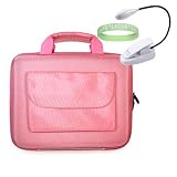 Amazon Kindle DX Hard Shell SLEEVE CASE Cover Pouch Carrying Bag with Extra Accessories Pocket-- PINK + White Double Bright Amazon Kindle 2 LED Book Light + Vangoddy tm, Live*Laugh*Love wrist band!!!