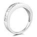 .925 Sterling Silver Rhodium Plated Channel Set Wedding Band