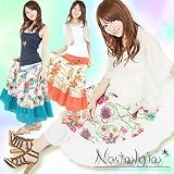 ノスタルジア☆フラワー柄ロングスカート