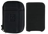 Combo 2n1 - Portable Hard Shell Carrying Case + Silicone Skin Case Compatible with Western Digital WD Passport Essential Elements Portable 2.5 Hard Drive - (Hard Drive NOT included!!), Eva Black / Silicone Black