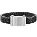 Inox Jewelry 316L Stainless Steel Black Leather Braided Men's Bracelet
