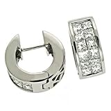14k White Hinged 1.5 Ct Diamond Earrings
