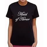 Maid Of Honor Rhinestone Girly T-shirt, Large, Red Maid Of Honor Rhinestone Girly T-shirt, Large, Red