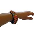 Handpainted Big Wooden Bangle (Floral)