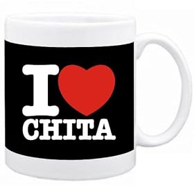 I love Chita Villes Tasse (Noir, C�ramique, 325 ml)