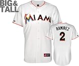 Hanley Ramirez Jersey: Big & Tall Miami Marlins #2 Home White Replica Jersey