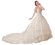 Sexy Backless Crystals Lace Beaded Crystal Applique Chiffon/Taffeta/Tulle  Dress