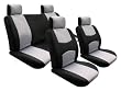 On Sale Car Seat Covers Full Set Flat Cloth Gray/black 114