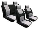 On Sale Car Seat Covers Full Set Flat Cloth Gray/black 114