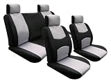 Holiday Sale and Free Upgrade Any Shipping Service to Priority Mail (Only Takes About 2-3days.) Flat Cloth Univerisal Car Seat Cover Full Set Gray/black