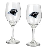 NFL Carolina Panthers 14-Ounce Wine Glass (Set of Two)
