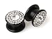 Pair of Black Acrylic Ear Plugs with Crystals - 00g (10mm)