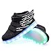 CIOR Kids Boy and Girl's 11 Color Wings Led Sneakers Light Up Flashing Shoes,102,01,27, 10 M US Toddler, 02Black