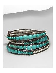 Cotton Semi GemStone Beads Bracelet In White Base