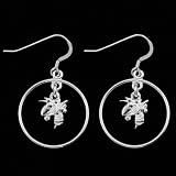 Dayna U Georgia Tech Yellow Jackets Sterling Silver Open Drop Earrings