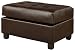 Bobkona Bonded Leather Match Storage Ottoman, Espresso
