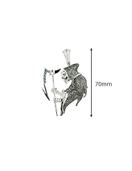 4.50 Carat Black & Blue diamond Death Hip Hop Large Pendant in 10k White gold