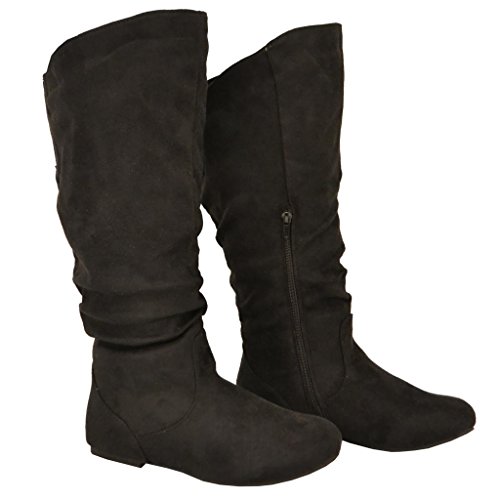 Twisted Women's Shelly Wide Calf Fashion Scrunch Boot