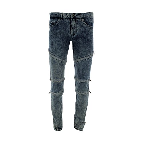 KDNK - Men's Front 3 Open Zips Stretch Skin Jeans