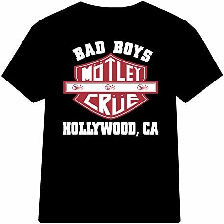 motley crue Bad Boys Hollywood for Men T shirt (X-Large, Black)