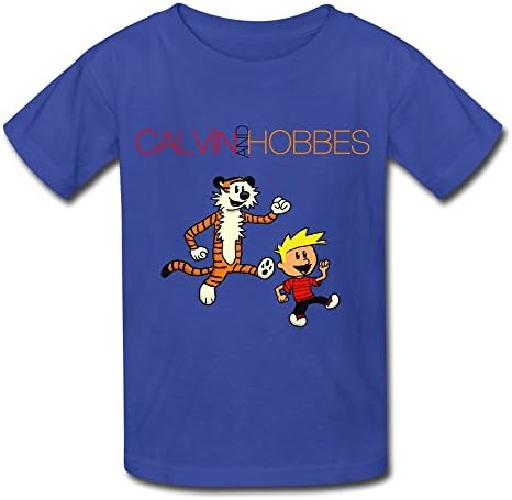Hongxm Kid's Vintage Calvin And Hobbes T-shirts Size L RoyalBlue