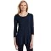 Red Dot Women's 3/4 Sleeve Swing Top, Dress Blue, Large