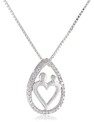 Cubic Zirconia Drop Pendant Necklace, 18"