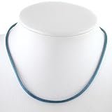 Blue Satin Choker Necklace with 2 extender, 16 and 18 lengths available, #8859