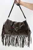 Clarys - sac en cuir a frange/ 108271 - Couleur Marron Fonce